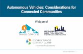 Autonomous Vehicles: Considerations for Connected Communities · This webinar offers 1.5 AICP credits for planners thanks to support from Section 2 of the APA NC ... Tony Tagliaferri