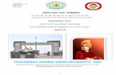CHAUDHARY RANBIR SINGH UNIVERSITY, JIND · 1. Statutory Officers of the University 9 2. University Profile ( CRSU, Jind ) 10-14 3. Important Dates 15 4. Online Admission Schedule