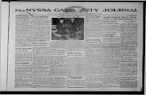 The NYSSA JOURNAL€¦ · The NYSSA VOLUME XXXIII.. 4 JOURNAL Published i o^irosa, Oregon, GATEWAY TO THE OWYHEE AND BLACK CANYON IRRIGATION PROJECTS IN THE HEART OF OREGON’S SUCAR