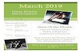 March Newsletter 2019€¦ · Happy Birthday March Dancers! Luck O’ The Irish Stars Of the Month Little Kid: Prudence LeClair Big Kid: Ashleigh Guse Company Kid: Lizzie Thurow Please