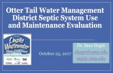 Otter Tail Water Management District Septic System Use and ... Annual... · Research project Looked for correlations between household practices and the function of septic system