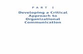 Developing a Critical Approach to Organizational Communication€¦ · CHAPTER 1 Introducing Organizational Communication 5 In this context, the issue of control becomes central.