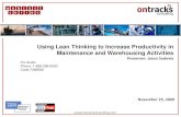 Using Lean Thinking to Increase Productivity in …ontracksconsulting.com/downloads/Lean Thinking.pdfUsing Lean Thinking to Increase Productivity in Maintenance and Warehousing Activities