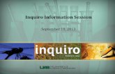 Inquiro(Information(Session( - UAB...Timeline Deadlines: • October 9 - deadline for research submissions • November 1 - deadline for cover art submission Publication process •