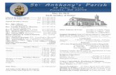 St. Anthony’s Parish - The Pilot€¦ · St. Anthony Feast & Festa Junina, June 8. Reserve the date for St. Anthony Festival and Festa Junina (St. John) that will be celebrated