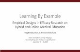 Learning By Example€¦ · Learning By Example Empirical Designs in Efficacy Research on Hybrid and Online Medical Education Online and Hybrid Learning Pedagogy: Toward Defining