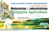Dr. WILLIAM D. DARinanglupa.weebly.com/uploads/5/9/0/9/59094319/acpc.pdf · Agriculture and Fisheries Modernization Act (AFMA) of 1997 (Chapter 3) rationalizes the creation of credit