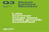 Q3 Retail Ireland · Retail Ireland Monitor – November 2018 Little in the way of budget buzz for Irish retail Following an impressive performance by certain retail categories over
