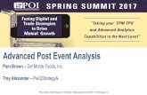 Advanced Post Event Analysis€¦ · •By Product/Business •Across Customers •How does this tie into Del Monte Objectives: –AOP Planning process--leveraging ROI is an expectation