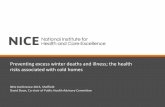 Preventing excess winter deaths and illness; the health ... · Recommendations (3) • Training of health and social care staff, housing and voluntary sector workers and technical