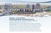 REAL ESTATE PROGRAM MANAGER€¦ · the JOB THE REAL ESTATE PROGRAM MANAGER will be a problem solver and critical thinker, have excellent verbal and written communication skills,