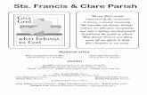 S s. Francis & Clare Parish - stsfnc.apps-1and1.comstsfnc.apps-1and1.com/wp-content/uploads/2017/10/october-22.pdf · Christian life is always born and reborn of this ten-der, special