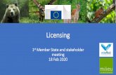 Licensing · I. Licensing systems - Zoos Directive Articles Article 4 ”Member States shall adopt measures for licensing and inspection of existing and new zoos in order to ensure