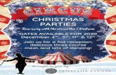 CHRISTMAS PARTIES - dovecoteevents.uk · Christmas parties at £52.00 per person Starters Pea and ham hock soup, crackling • Classic prawn cocktail • Brie, cranberry and red onion