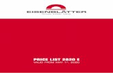 PRICE LIST 2020 E - eisenblaetter.de · This price list is aimed exclusively at companies within the meaning of § 14 BGB; it does not apply to consumers in the sense of § 13 BGB.