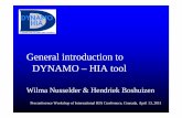 General introduction to DYNAMO – HIA tool...Apr 13, 2011  · Estimation of change in large set of health outcomes: comparison reference and intervention scenario Reference scenario