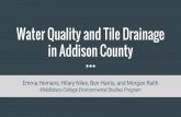 Water Quality and Tile Drainage in Addison County · Ethan Swift & Marli Rupe, VT DEC Watershed Management Division George Tucker, USDA NRCS-VT Project participants Molly Anderson,
