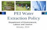 PEI Groundwater Extraction - Prince Edward Island · Background: Groundwater Storage. and Annual Fluctuations Groundwater storage (ie total volume of groundwater available) is a function