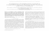 Comparison of Stabilization Control in Cooperation between ... · stabilization control are the reaction force control upon hitting, stabilization control by viscosity, and stabilization