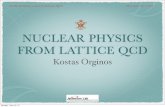 NUCLEAR PHYSICS FROM LATTICE QCD · NUCLEAR PHYSICS FROM LATTICE QCD Kostas Orginos Twelfth Workshop on Non-Perturbative QCD Paris, June 10-14, 2013 Monday, June 10, 13. Hadronic