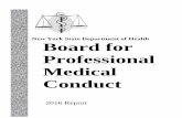 Board for Professional Medical Conduct - New York State ... · as medical malpractice data and compliance with statutory requirements related to the New York State Physician Profile.