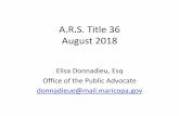 A.R.S. Title 36davidshopeaz.org/resources/ARS-Title-36-Donnadieu-2018.pdf · Mental Disorder A.R.S §36-501 •The affect the mental disorder has on a person’s ability to function