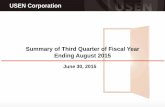 Summary of Third Quarter of Fiscal Year Ending …...2015/06/30  · 5.50 5.84 FY14-3Q FY15-3Q 当期純利益 Net Income 52.45 52.46 FY14-3Q FY15-3Q 売上高 Net Sales 6.89 7.51