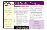 PIB Weekly News...7th Grade Math 7+: Math students will complete the Linear Relationships unit next week and test on Tuesday or Wednesday. Mathia is due on Mon-day! 7th Grade Algebra: