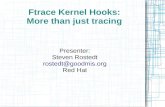 Ftrace Kernel Hooks: More than just tracing...Ftrace Kernel Hooks: More than just tracing Presenter: Steven Rostedt rostedt@goodmis.org Red Hat