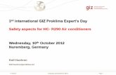 Safety aspects for HC- R290 Air conditioners Wednesday, 10 ...hydrocarbons21.com/files/Rolf-huehren.pdf · electric air conditioners, heat pumps and dehumidifiers Main requirements