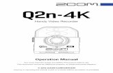 Operation Manual - Zoom...The dedicated AC adapter (ZOOM AD-17) can also be connected here to use AC power. Micro HDMI connector This can output video and audio to an HDMI-compatible