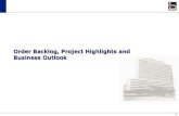 Order Backlog, Project Highlights and Business Outlook · Lysaght Roof Project 512 MB Automation parking 130 MB Order Backlog 1H2013 ICT, 2,344, 22% Telecom, 1,654, 16% Trading, 795,