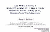 The MPEG-4 Part 10 (ISO/IEC 14496-10) | ITU-T H.264 ... · Mobile video players (Sony PSP, Apple iPod, ... • ITU-T VCEG call for H.26L proposals February 1998 • First draft of