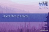 OpenOffice to Apache · OpenOffice.org • Derived from StarOffice (StarDivision, Sun, Oracle) • Consumer product – 100 million downloads • Large end user community – 220