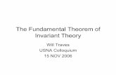 The Fundamental Theorem of Invariant Theory · Classical Invariant Theory 1800’s: Many mathematicians (Cayley, Sylvester, Gordan, Clebsh, etc) worked hard to compute invariant functions