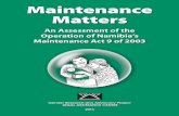 Maintenance Report A - Cover & Prelim Pages - Final · Contents i. ii MAINTENANCE MATTERS: An Assessment of the Operation of Namibia’s Maintenance Act 9 of 2003 4.9 The Maintenance