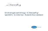 Integrating Cleafy with Citrix NetScaler · Cleafy Integration to Citrix NetScaler Install Guide Installation script Installing the Cleafy integration with Citrix NetScaler requires