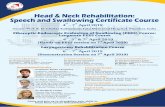 Head & Neck Rehabilitation: Speech and Swallowing ... · Laryngectomy Rehabilitation Course: th Sunday 7 April 2019 8.00-8.45.00 am Air Insufflation Test in Laryngectomy Dr Margaret