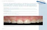 Clinical performance of direct anterior composite restorations: a … · 2019-08-15 · the factors potentially inﬂuencing restoration success and longevity. Materials and methods: