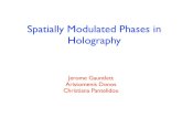 Spatially Modulated Phases in Holography · • In condensed matter there is a variety of phases that are spatially modulated, spontaneously breaking translation invariance. For example: