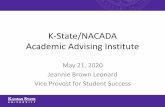 K-State/NACADA Academic Advising Institute...•Advisors can see a complete digital history for each student—including advising reports, notes, and cases— thereby closing the loop