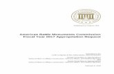 American Battle Monuments Commission Fiscal Year 2017 ... FY 2017 Budg… · 09/02/2016  · The American Battle Monuments Commission (ABMC) requests $75,100,000 in total budget authority