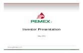 Pemex Outlook I 120508 (one on one meetings) investors · 2015-09-14 · Investor Presentation May 2012. Forward-Looking Statement and Cautionary Note (1/3) 2 Variations ... As of