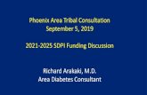 Phoenix Area Tribal Consultation 2021-2025 SDPI …...2019/09/05  · Update: 2021-2025 SDPI funding cycle 04/08/2019 SDPI Informational Webinar June 20, 2019 TLDC recommendation to