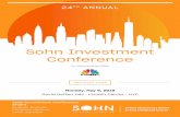 Sohn Investment Conference · Sohn Investment Conference In Partnership With David Geffen Hall • Lincoln Center • NYC REGISTER HERE Monday, May 6, 2019 24TH ANNUAL. Wall Street’s