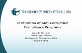 Verification of Anti-Corruption Compliance Programs · commitment to preventing bribery • Verification of corporate anti-corruption programs is an essential element of a compliance