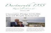 Classmates Pledge $126,000 Toward Wright Scholarship · veterans to resume their education and worked closely with Senators Warner and Webb of Vir- ... Elliott Weinstein ’56, who