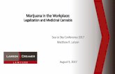 Marijuana in the Workplace€¦ · Marijuana in the Workplace: Legalization and Medicinal Cannabis Sea to Sky Conference 2017 Matthew R. Letson August 9, 2017. CANNABIS ACT –Bill