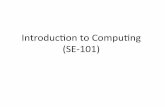 Introduc)on*to*Compu)ng* (SE101) · CourseObjecves * • History*&*Breadth2ﬁrstcoverage*of*computer* science** • Introducing*compu)ng*environments* • General*applicaon*soBware*