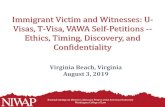 Immigrant Victim and Witnesses: U - Visas, T-Visa, …niwaplibrary.wcl.american.edu/wp-content/uploads/...2019/08/06  · Immigrant Victim and Witnesses: U - Visas, T-Visa, VAWA Self-Petitions